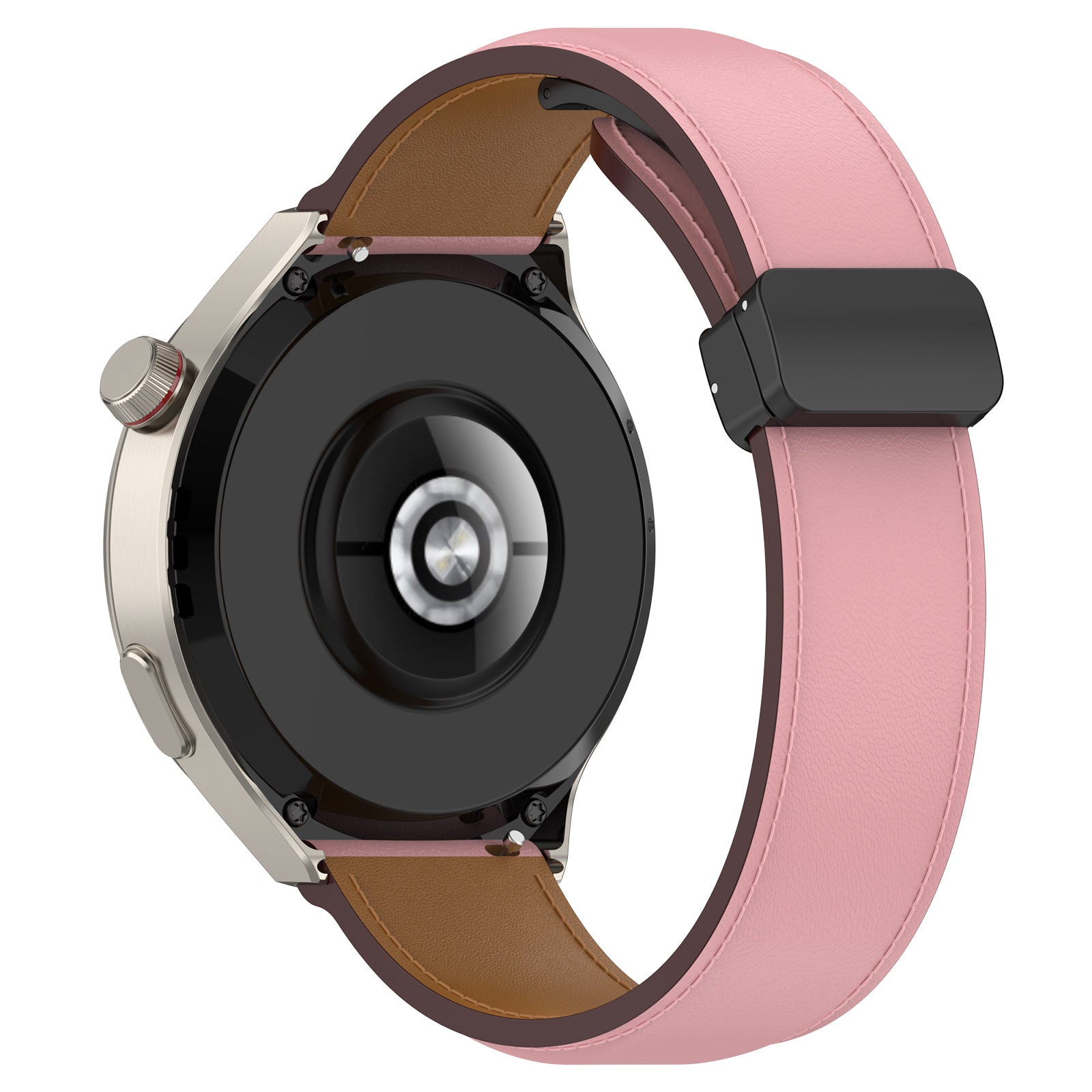 For Samsung Galaxy Watch 6 40mm 44mm Watch 5 40mm 44mm Watch Band 20mm Genuine Cow Leather Folding Buckle Wrist Strap