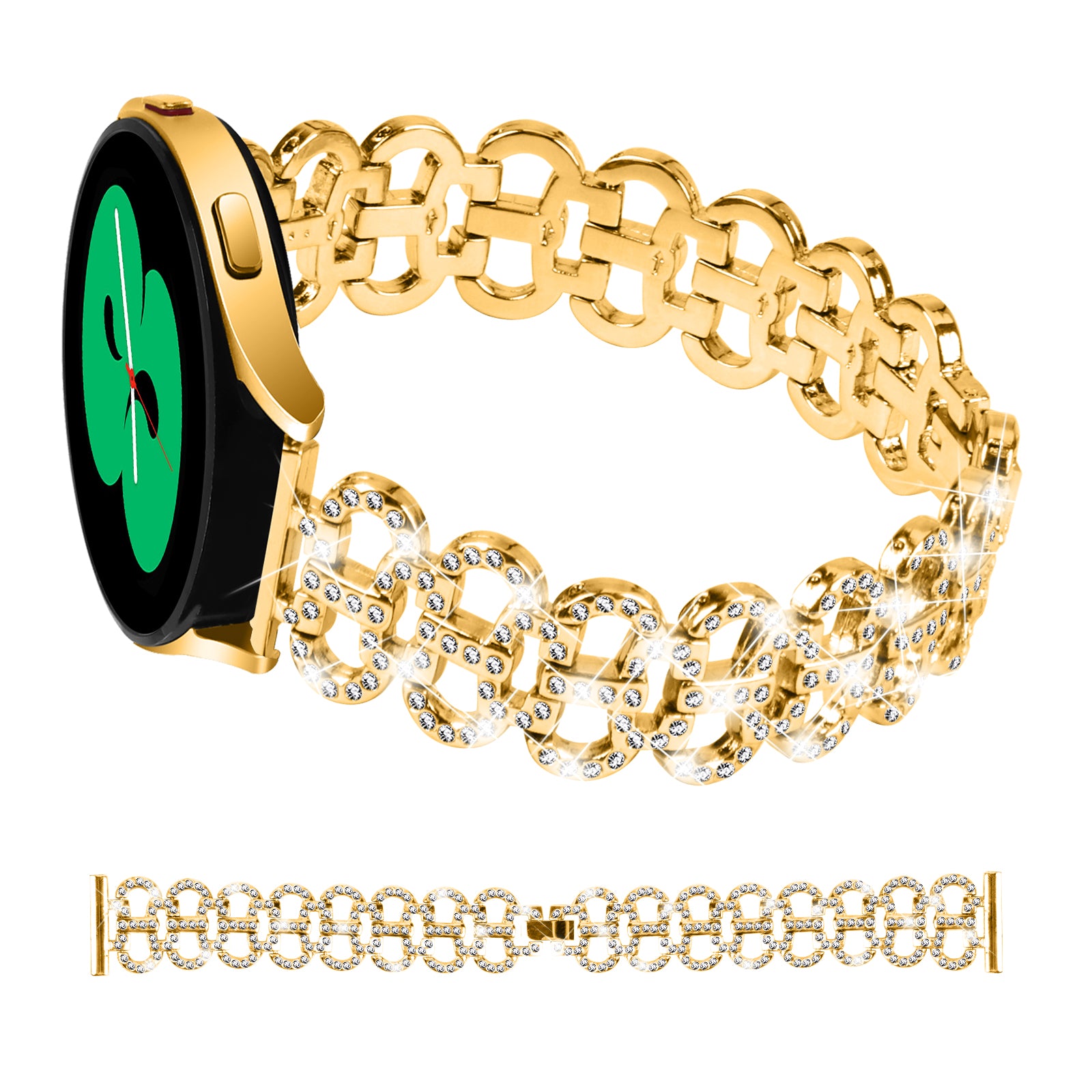 For Samsung Galaxy Watch Active Active2 44 40mm Metal Watch Band 20mm Light Luxury Rhinestone Watch Strap