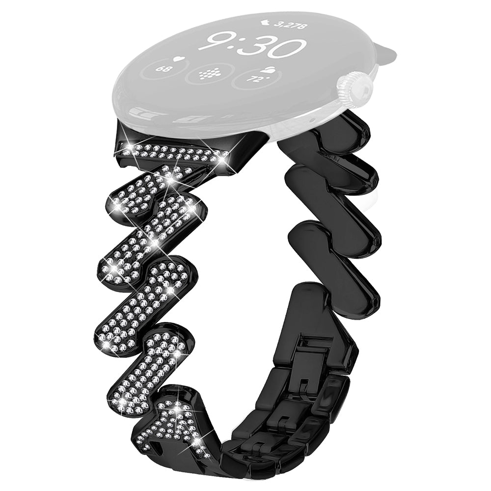 For Google Pixel Watch 2 Pixel Watch Zinc Alloy Watch Band Light Luxury Rhinestone Decorated Watch Strap