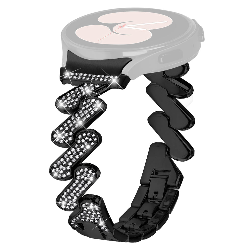 For Samsung Galaxy Watch6 40mm 44mm Watch6 Classic 43mm 47mm Metal Watch Strap Rhinestone Decorated Watchband with Connector