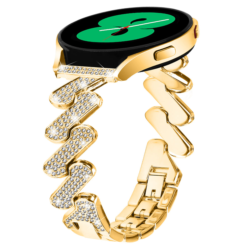 For Samsung Galaxy Watch6 40 44mm Watch6 Classic 43 47mm Metal Watch Band 20mm Rhinestone Replacement Watch Strap