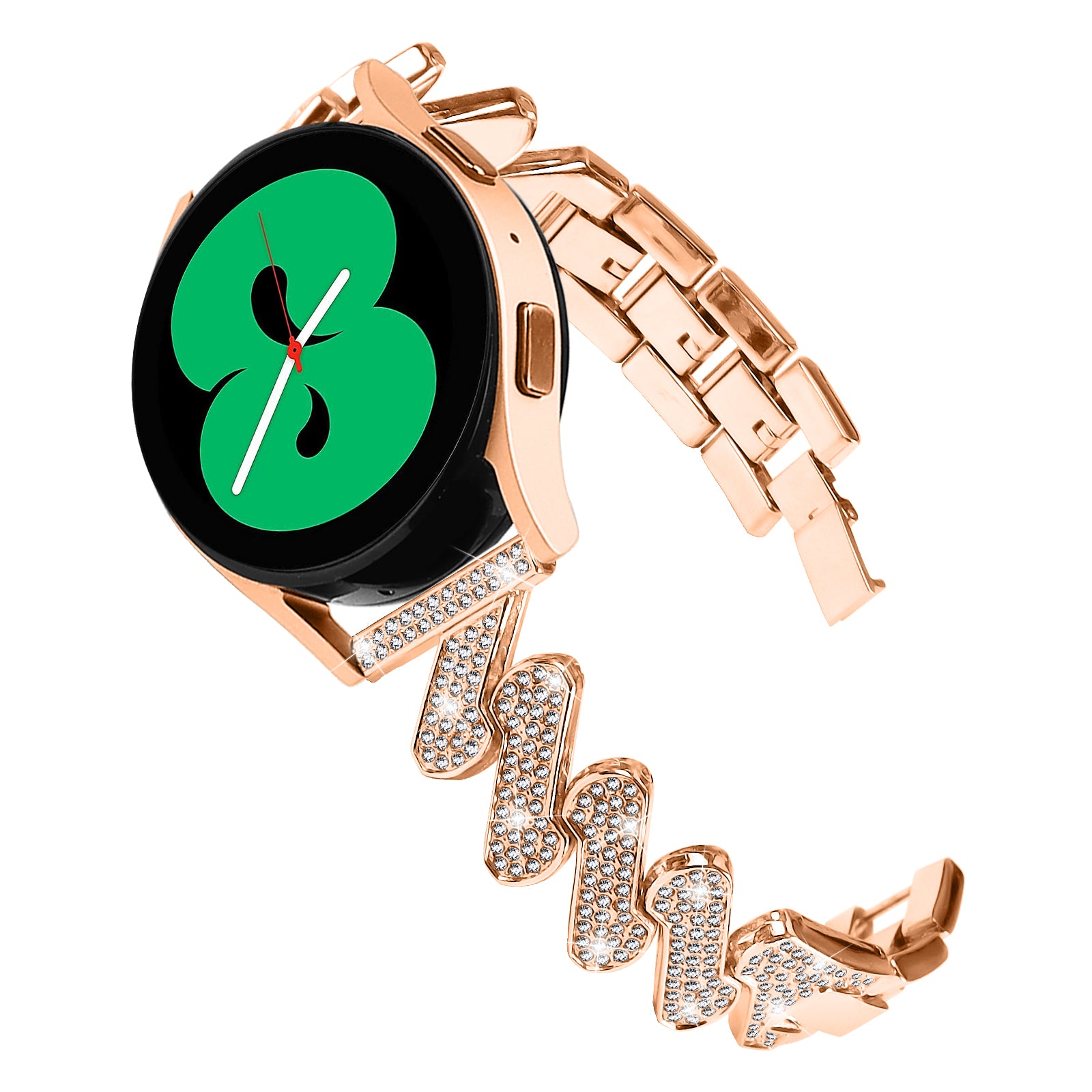 For Samsung Galaxy Watch6 40 44mm Watch6 Classic 43 47mm Metal Watch Band 20mm Rhinestone Replacement Watch Strap