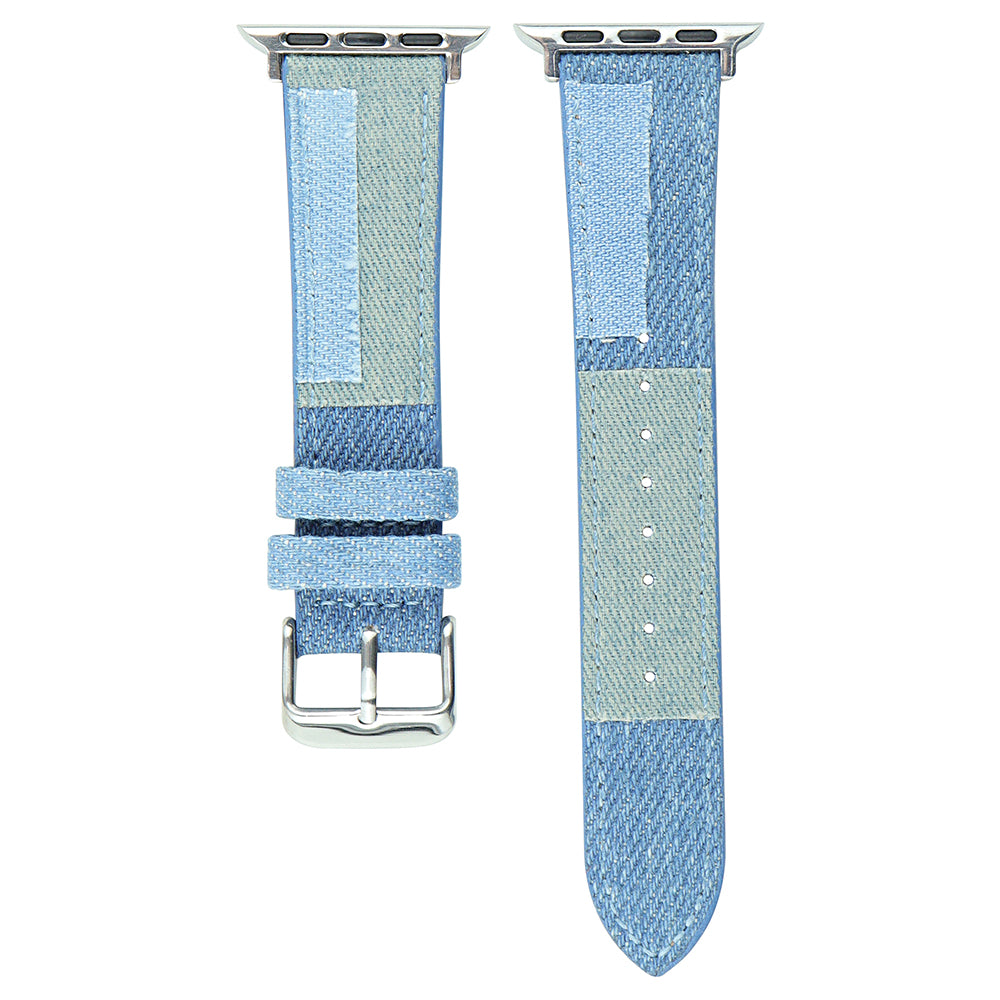 For Apple Watch Ultra 2 49mm Series 9 45mm SE (2023) 44mm Ultra 49mm 8 7 45mm 6 5 4 SE (2022) SE 44mm 3 2 1 42mm Watch Band Jeans Style Canvas Watch Strap