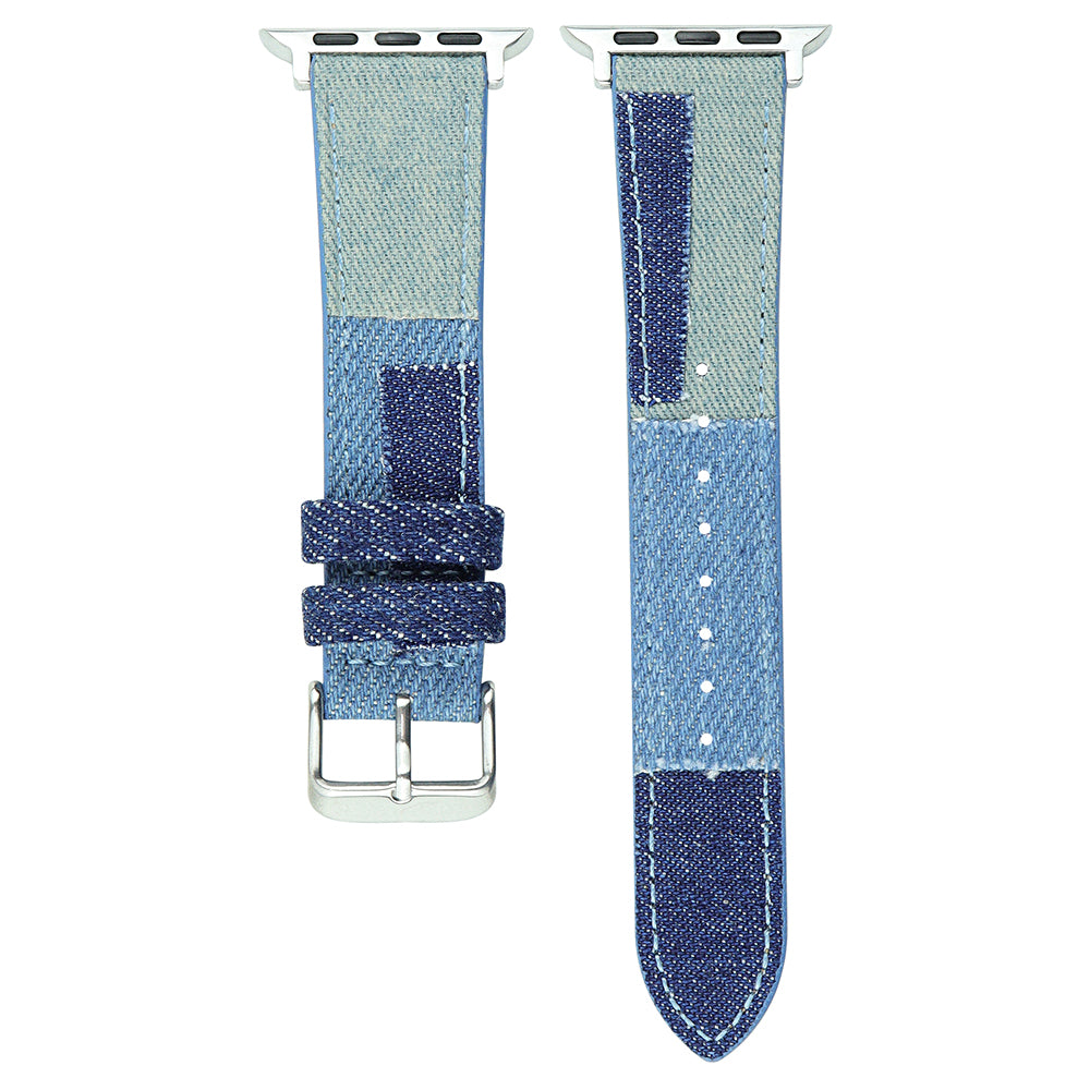 For Apple Watch Series 9 8 7 41mm 6 5 4 SE SE (2020) SE (2023) 40mm 3 2 1 38mm Jeans Style Watch Strap Canvas Watchband