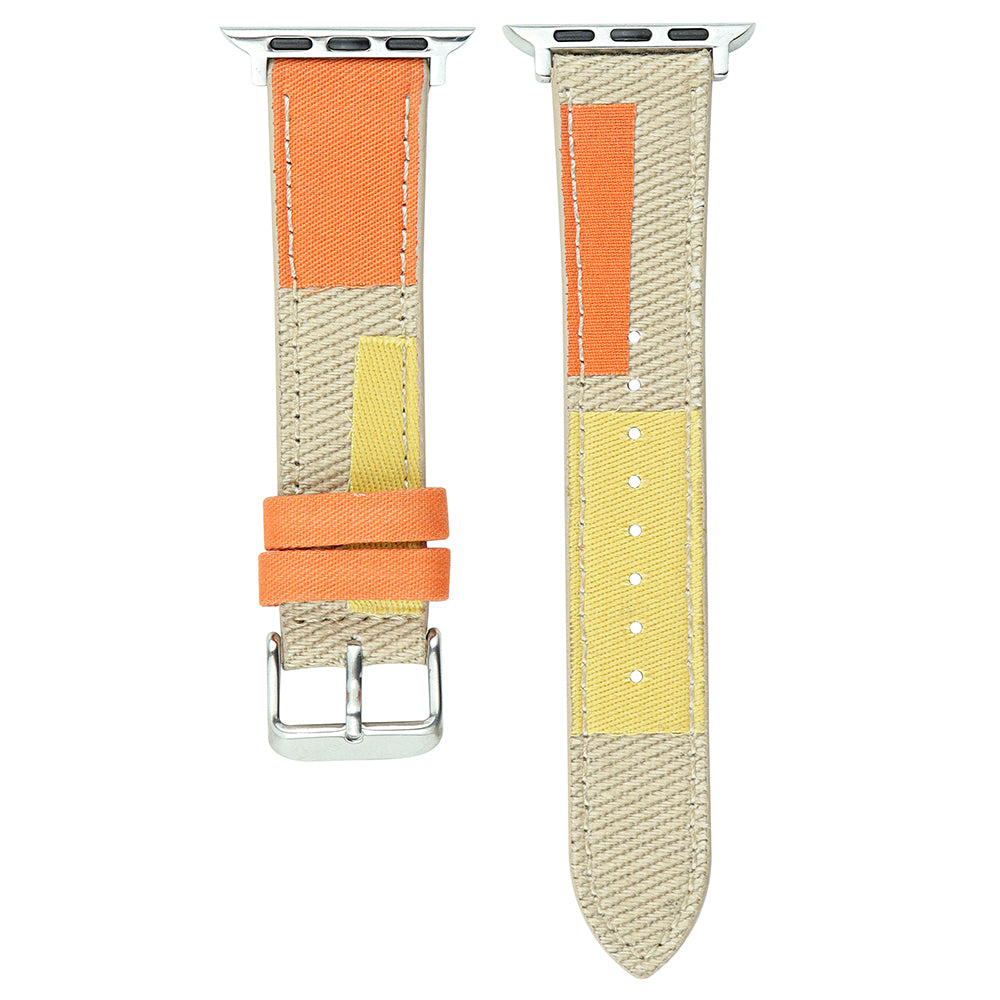 For Apple Watch Series 9 8 7 41mm 6 5 4 SE SE (2020) SE (2023) 40mm 3 2 1 38mm Jeans Style Watch Strap Canvas Watchband