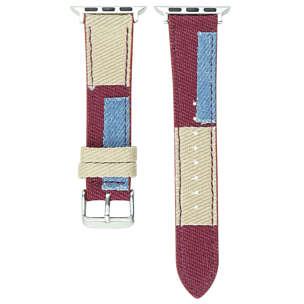 For Apple Watch Series 9 8 7 41mm 6 5 4 SE SE (2020) SE (2023) 40mm 3 2 1 38mm Jeans Style Watch Strap Canvas Watchband