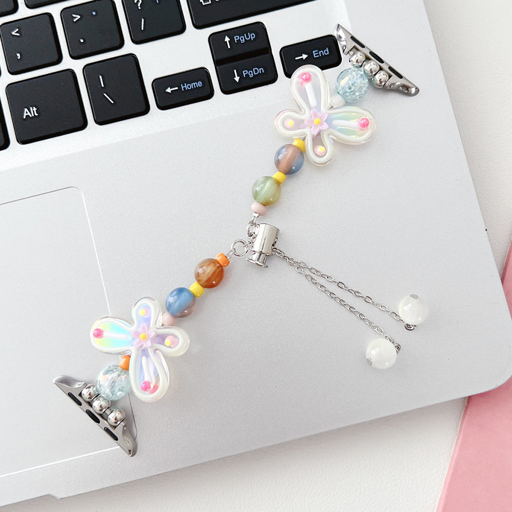For Apple Watch Series 9 8 7 41mm 6 5 4 SE SE (2020) SE (2023) 40mm 3 2 1 38mm AW Zinc Alloy Watch Band Butterfly Decoration Drawstring Watch Strap
