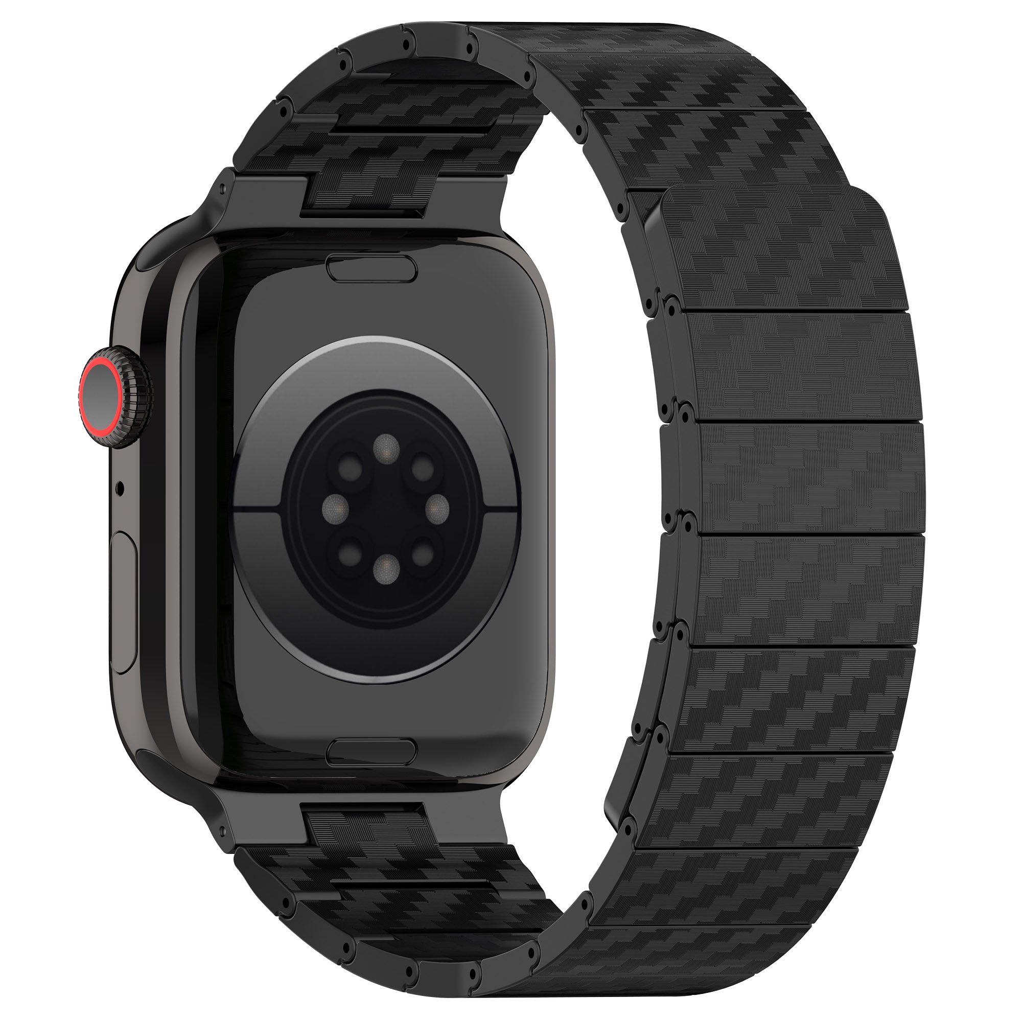Watch Band for Apple Watch Series 9 8 7 41mm 6 5 4 SE SE (2022) SE (2023) 40mm Series 3 2 1 38mm AW Carbon Fiber Texture Hard PC Magnetic Strap