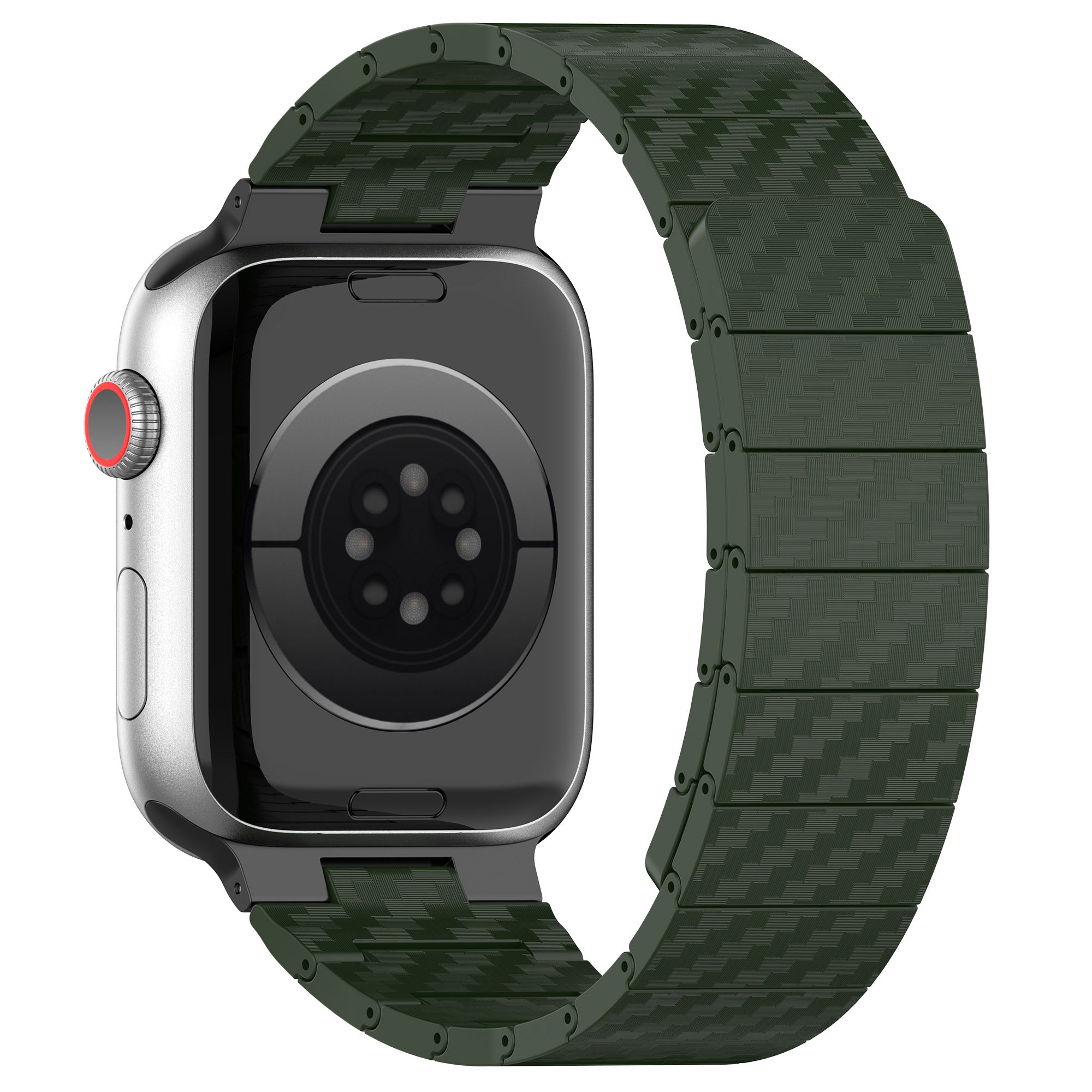 Watch Band for Apple Watch Series 9 8 7 41mm 6 5 4 SE SE (2022) SE (2023) 40mm Series 3 2 1 38mm AW Carbon Fiber Texture Hard PC Magnetic Strap