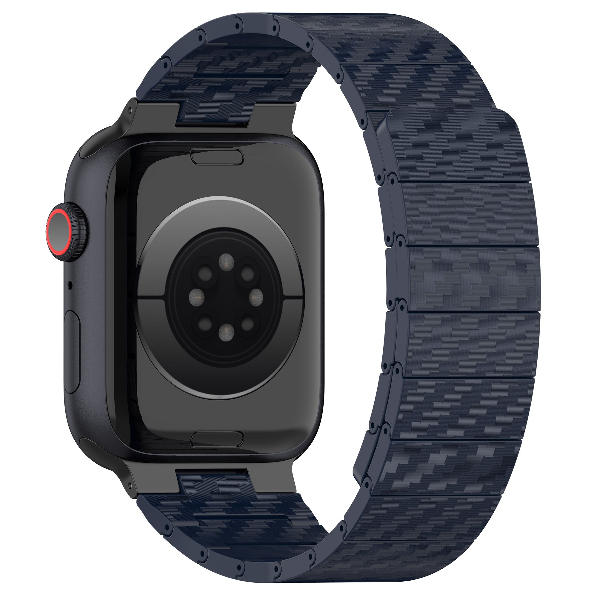 Watch Band for Apple Watch Series 9 8 7 41mm 6 5 4 SE SE (2022) SE (2023) 40mm Series 3 2 1 38mm AW Carbon Fiber Texture Hard PC Magnetic Strap