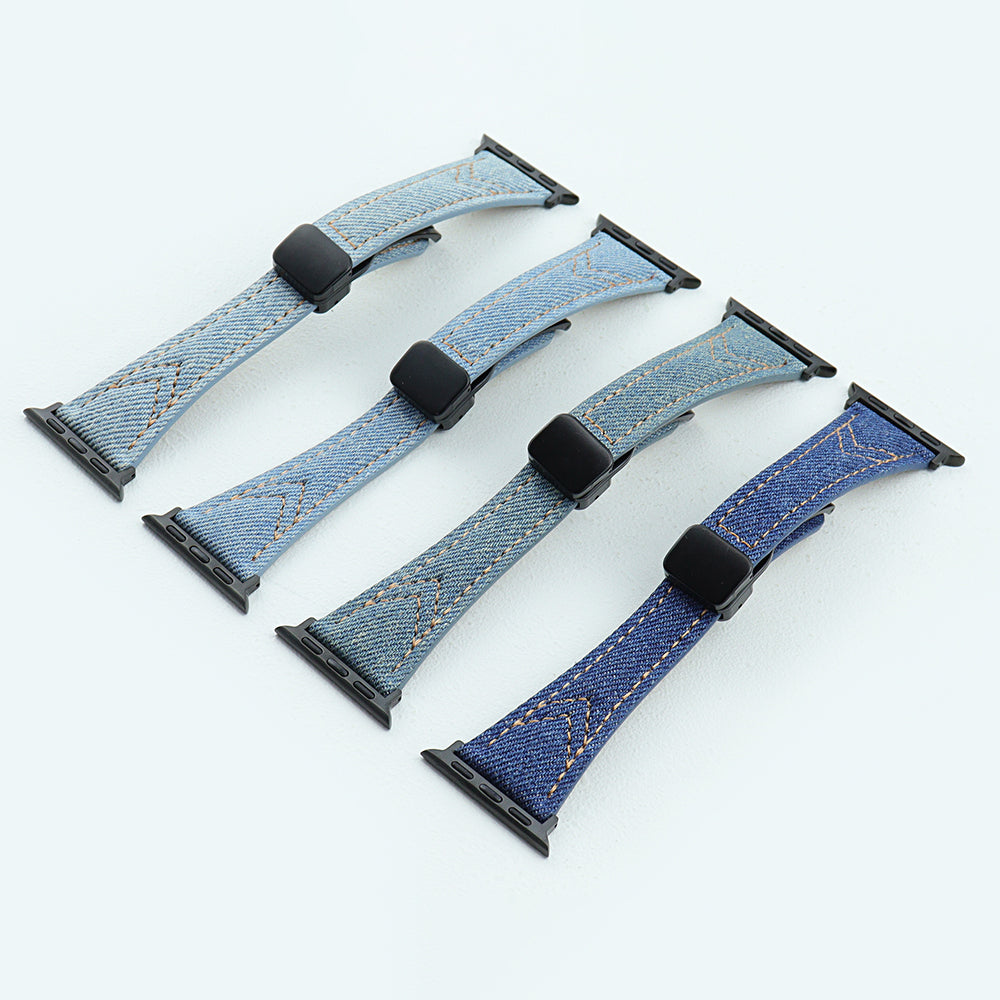 For Apple Watch Series 9 8 7 41mm 6 5 4 SE SE (2022) SE (2023) 40mm 3 2 1 38mm Canvas Watch Band Magnetic Buckle Wrist Strap
