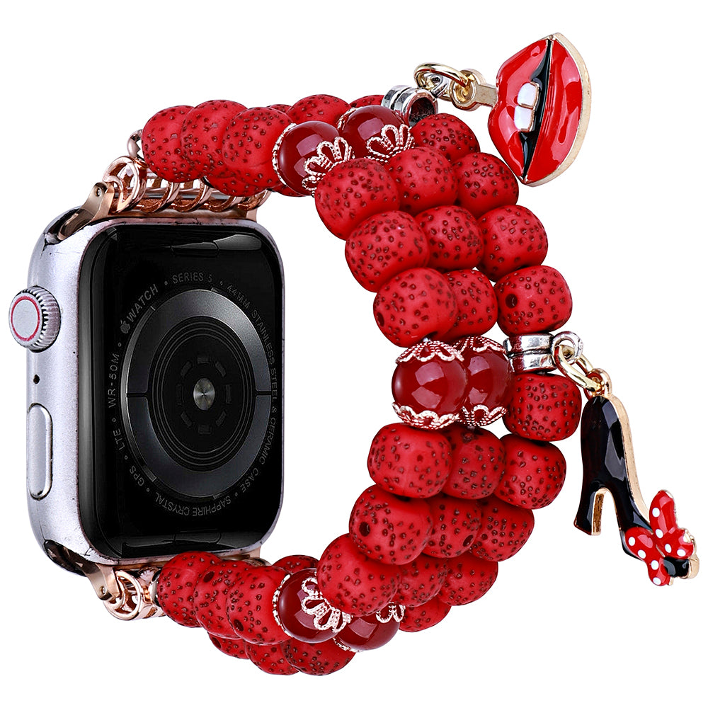 Watch Band for Apple Watch Ultra 2 49mm Series 9 45mm SE (2023) 44mm Ultra 49mm 8 7 45mm 6 5 4 SE (2022) SE 44mm 3 2 1 42mm Color Bodhi-shape Beaded Strap