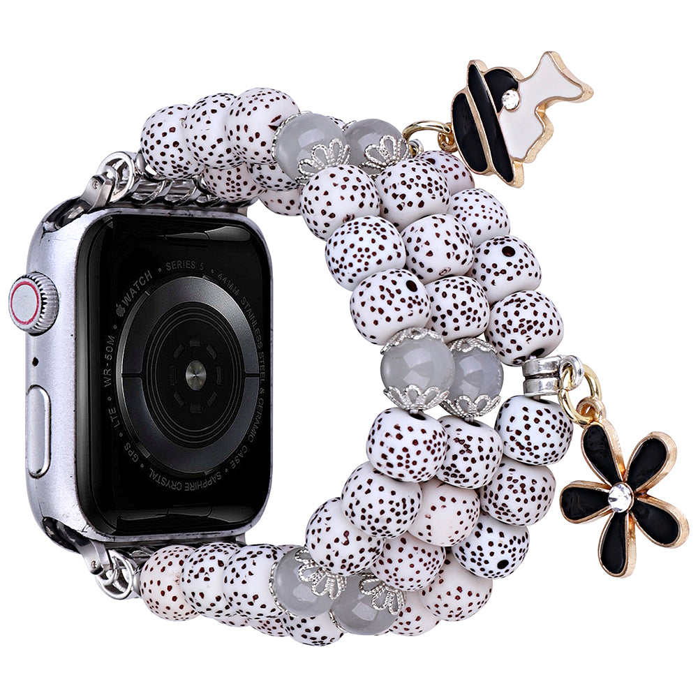 Watch Band for Apple Watch Ultra 2 49mm Series 9 45mm SE (2023) 44mm Ultra 49mm 8 7 45mm 6 5 4 SE (2022) SE 44mm 3 2 1 42mm Color Bodhi-shape Beaded Strap