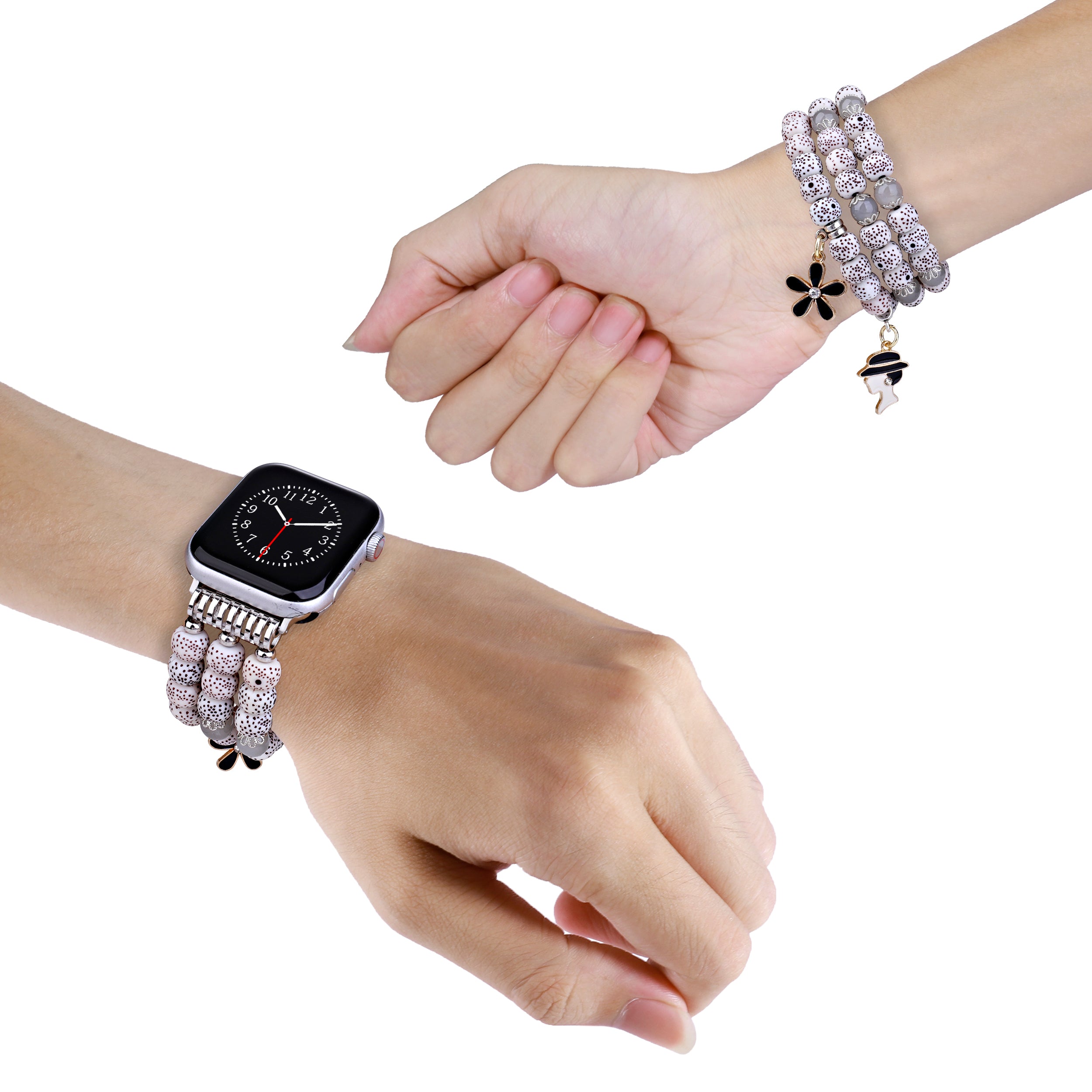 Watch Band for Apple Watch Ultra 2 49mm Series 9 45mm SE (2023) 44mm Ultra 49mm 8 7 45mm 6 5 4 SE (2022) SE 44mm 3 2 1 42mm Color Bodhi-shape Beaded Strap