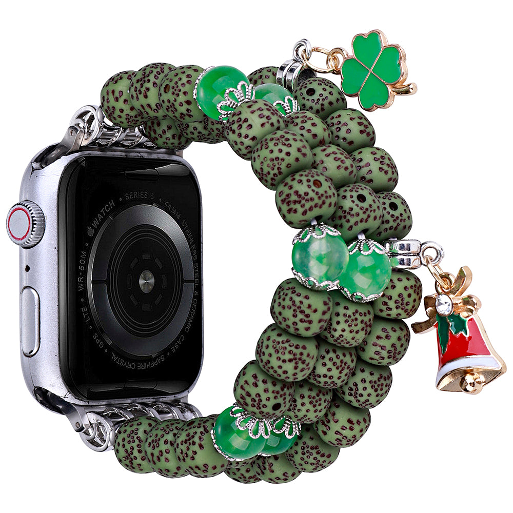Beaded Bracelet for Apple Watch Series 9 8 7 41mm 6 5 4 SE SE (2020) SE (2023) 40mm Series 3 2 1 38mm Color Bodhi-shape Watch Band