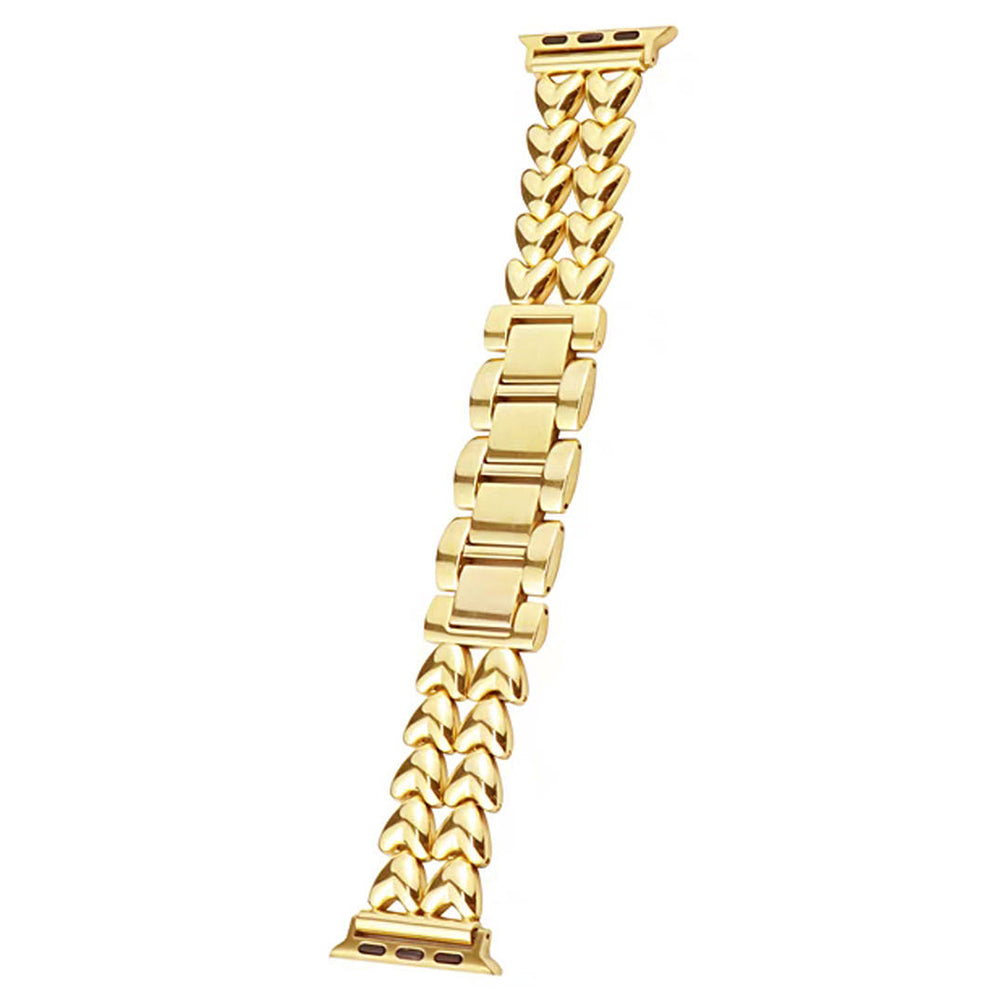 Metal Band for Apple Watch Series 9 8 7 41mm 6 5 4 SE SE (2022) SE (2023) 40mm Series 3 2 1 38mm Double-row Heart Alloy Watch Strap
