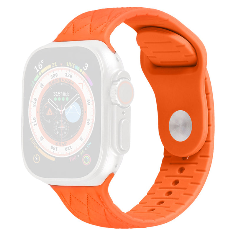 For Apple Watch Ultra 2 49mm Series 9 45mm SE (2023) 44mm Ultra 49mm 8 7 45mm 6 5 4 SE (2022) SE 44mm 3 2 1 42mm Textured Silicone Watch Strap Replacement Watch Band