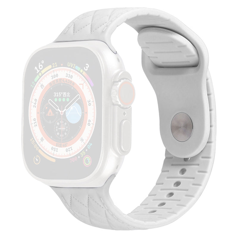 For Apple Watch Ultra 2 49mm Series 9 45mm SE (2023) 44mm Ultra 49mm 8 7 45mm 6 5 4 SE (2022) SE 44mm 3 2 1 42mm Textured Silicone Watch Strap Replacement Watch Band