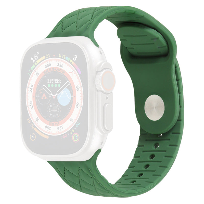 For Apple Watch Ultra 2 49mm Series 9 45mm SE (2023) 44mm Ultra 49mm 8 7 45mm 6 5 4 SE (2022) SE 44mm 3 2 1 42mm Textured Silicone Watch Strap Replacement Watch Band