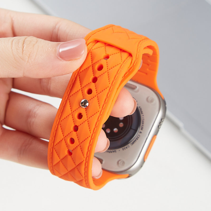 For Apple Watch Series 9 8 7 41mm 6 5 4 SE SE (2022) SE (2023) 40mm 3 2 1 38mm Replacement Watch Strap Textured Silicone Watchband