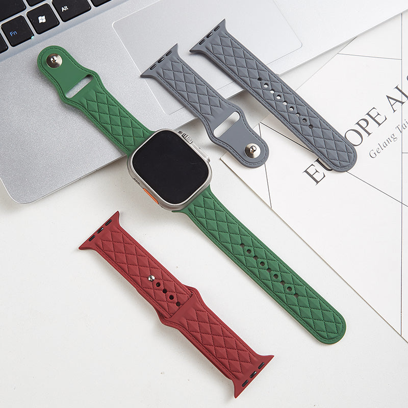 For Apple Watch Series 9 8 7 41mm 6 5 4 SE SE (2022) SE (2023) 40mm 3 2 1 38mm Replacement Watch Strap Textured Silicone Watchband