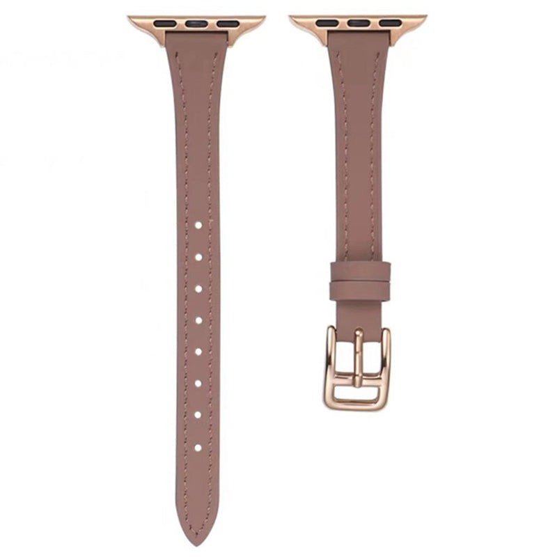 For Apple Watch Series 9 8 7 41mm 6 5 4 SE SE (2022) SE (2023) 40mm 3 2 1 38mm Slim Watchband Genuine Cow Leather Watch Strap
