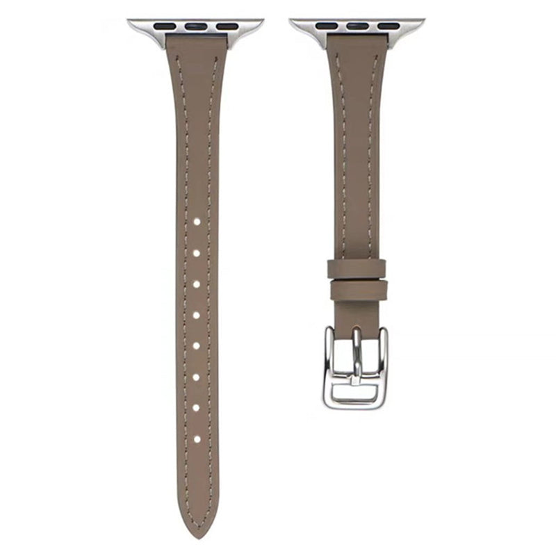 For Apple Watch Series 9 8 7 41mm 6 5 4 SE SE (2022) SE (2023) 40mm 3 2 1 38mm Slim Watchband Genuine Cow Leather Watch Strap