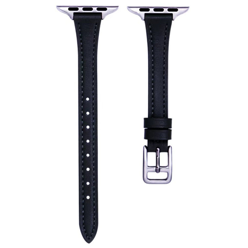 For Apple Watch Series 9 8 7 41mm 6 5 4 SE SE (2022) SE (2023) 40mm 3 2 1 38mm Slim Watchband Genuine Cow Leather Watch Strap