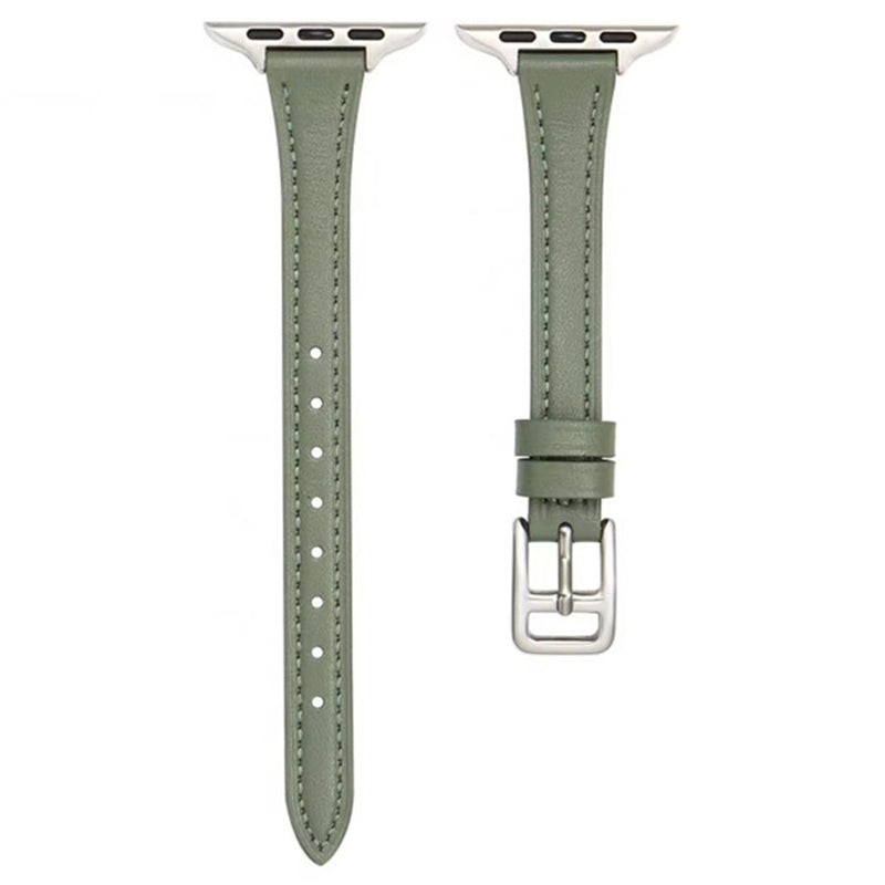 For Apple Watch Series 9 8 7 41mm 6 5 4 SE SE (2022) SE (2023) 40mm 3 2 1 38mm Slim Watchband Genuine Cow Leather Watch Strap