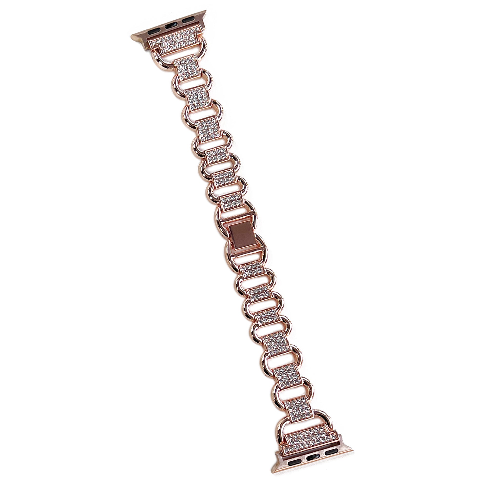 For Apple Watch Ultra 2 49mm Series 9 45mm SE (2023) 44mm Ultra 49mm 8 7 45mm 6 5 4 SE (2022) SE 44mm 3 2 1 42mm AW Metal Watch Strap Rhinestone Decor Hollow Watchband