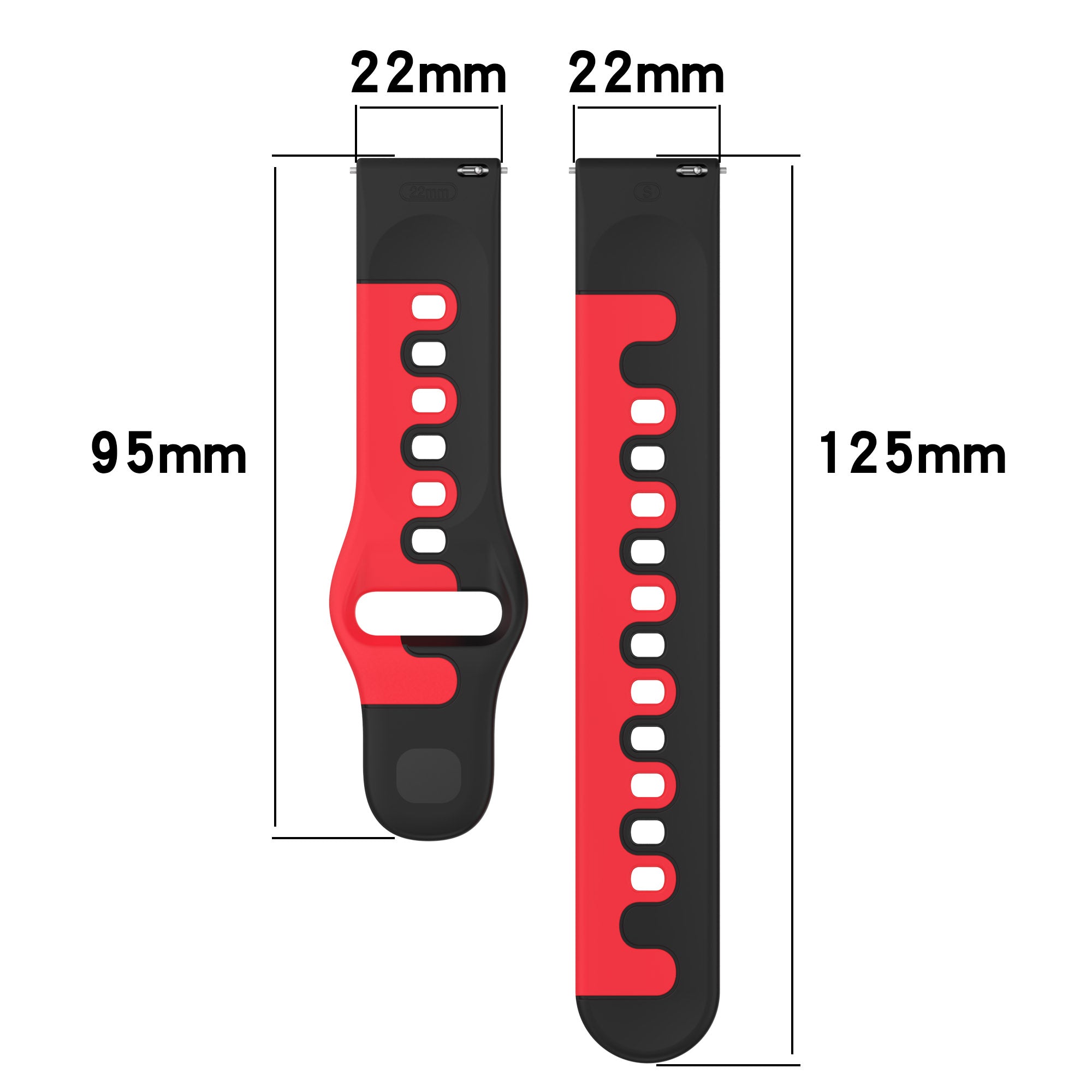 For Samsung Galaxy Watch3 45mm Gear S3 Frontier Huawei Watch GT 2e Honor Magic Watch 2 Silicone Watch Strap 22mm Dual Color Watchband