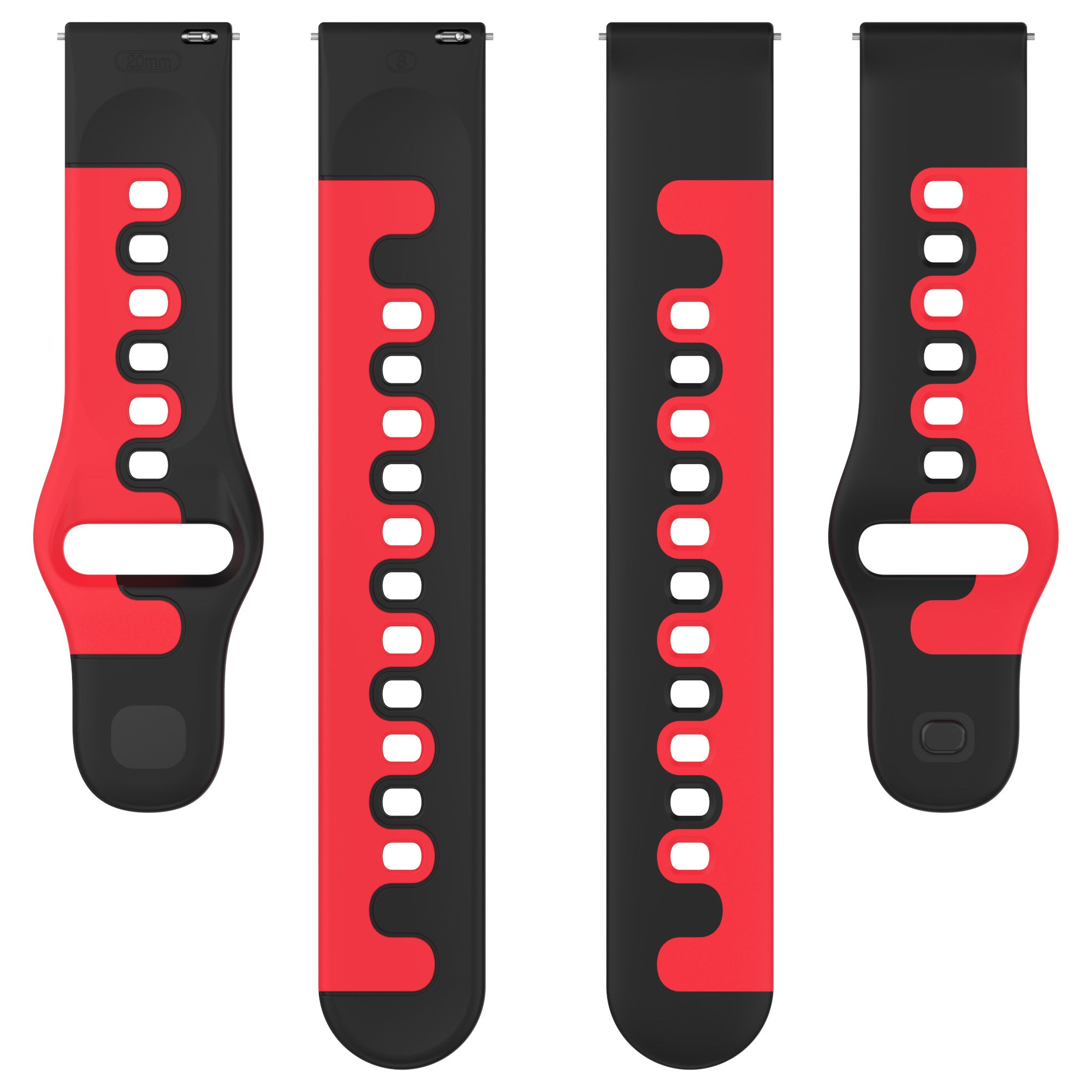 For Samsung Galaxy Watch6 Watch6 Classic Watch 5 5 Pro Watch4 Watch4 Classic Dual Color Watch Strap 20mm Silicone Watchband