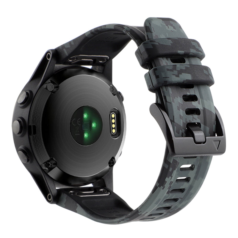 Silicone Watch Band for Garmin Fenix 7X 6X Camouflage Pattern 26mm Quick Release Casual Strap