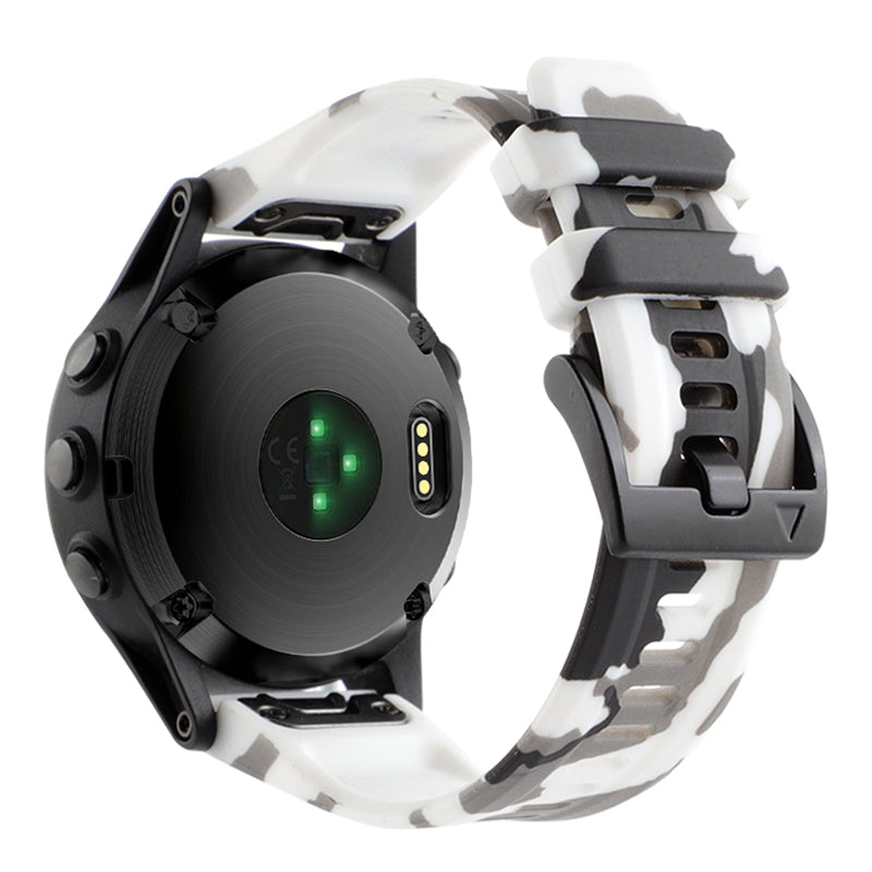 Camouflage Pattern Printed Watch Band for Garmin Fenix 7 6 22mm Silicone Quick Release Strap