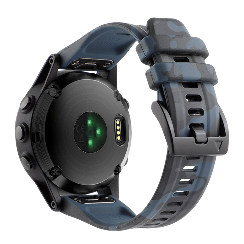 Camouflage Pattern Printed Watch Band for Garmin Fenix 7 6 22mm Silicone Quick Release Strap