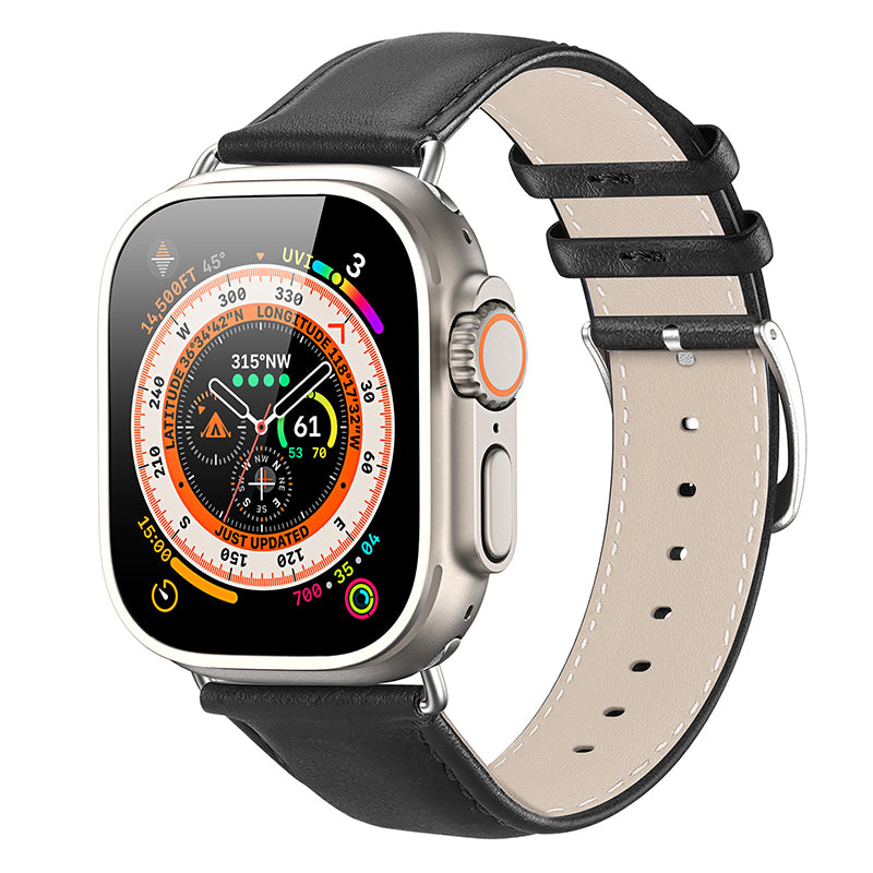 DUX DUCIS YS Series For Apple Watch Ultra 2 49mm Series 9 45mm SE (2023) 44mm Ultra 49mm 8 7 45mm 6 5 4 SE (2022) SE 44mm 3 2 1 42mm Cowhide Leather Wrist Band Replacement Strap