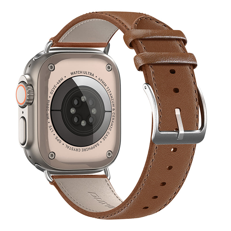 DUX DUCIS YS Series For Apple Watch Series 9 8 7 41mm 6 5 4 SE SE (2022) SE (2023) 40mm 3 2 1 38mm Cowhide Leather Watch Band Replacement Wrist Strap