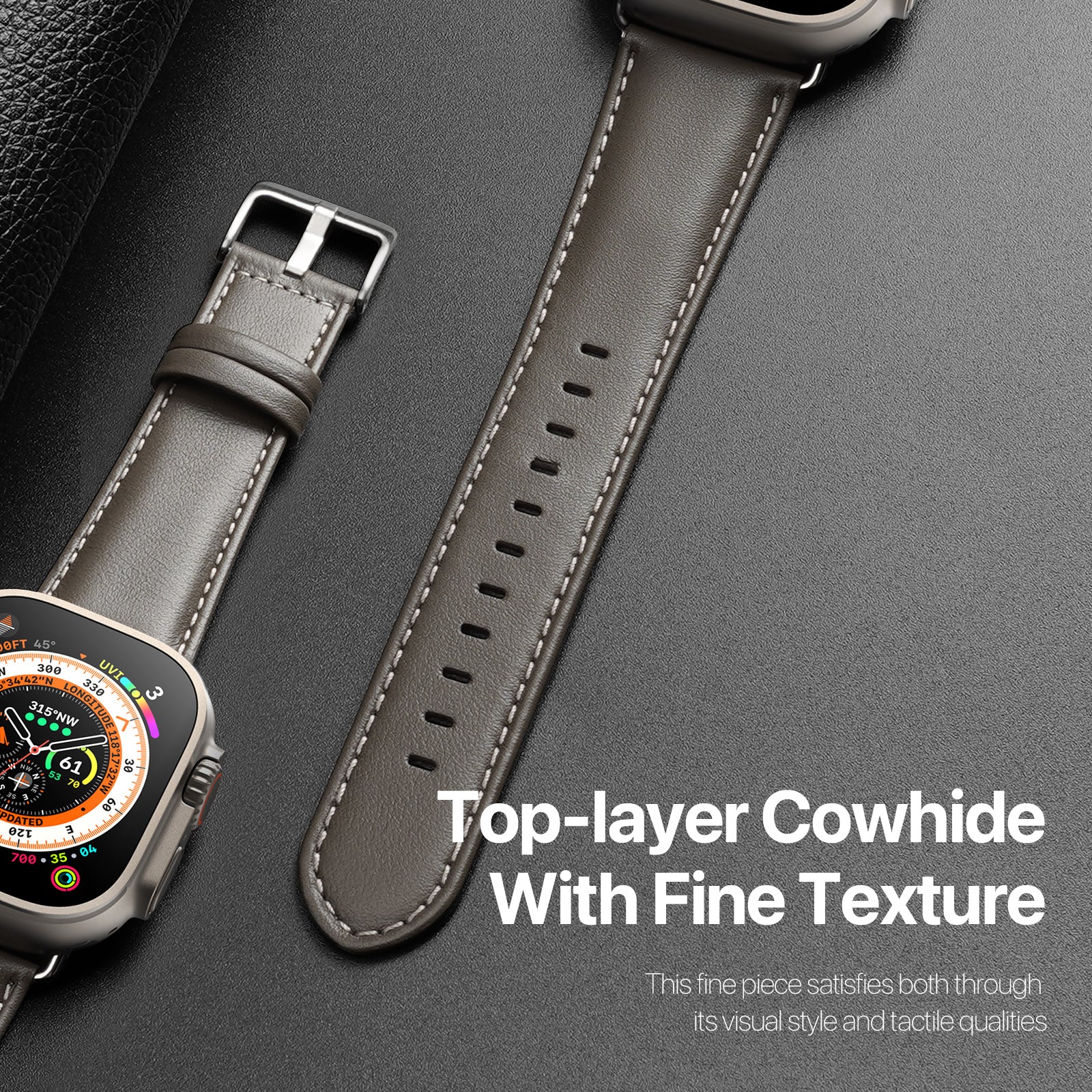 DUX DUCIS YS Series For Apple Watch Series 9 8 7 41mm 6 5 4 SE SE (2022) SE (2023) 40mm 3 2 1 38mm Cowhide Leather Watch Band Replacement Wrist Strap
