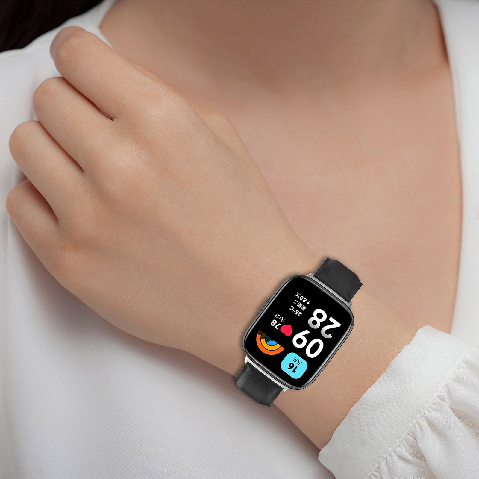 Watch Band for Xiaomi Redmi Watch 3 Active Redmi Watch 3 Lite Genuine Cow Leather Wrist Straps with Connector