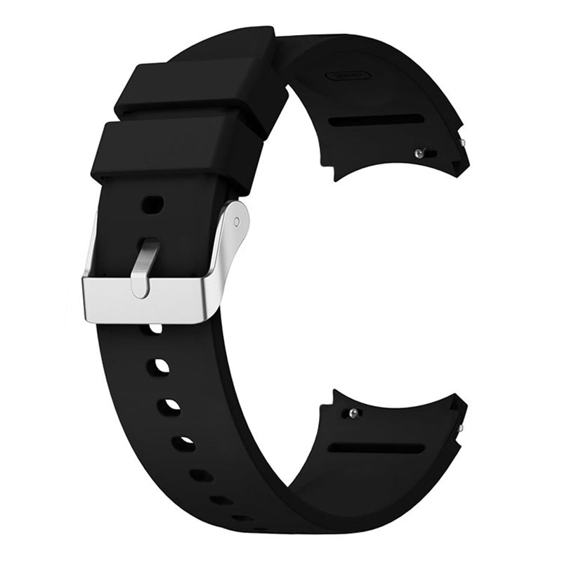 For Samsung Galaxy Watch6 40mm 44mm Watch6 Classic 43mm 47mm Watch Band Silicone Strap with Silver Buckle