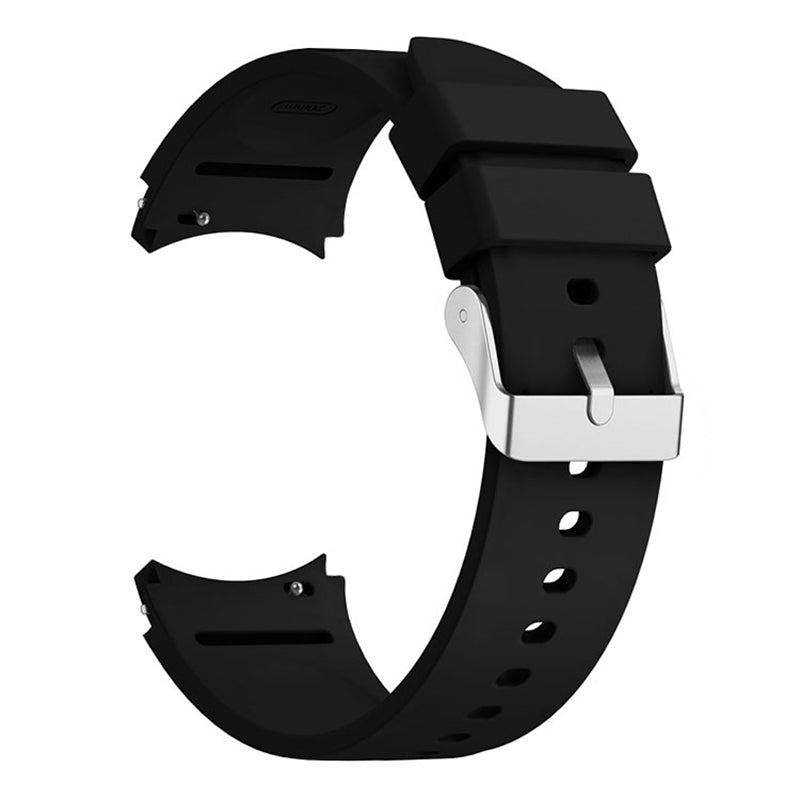 For Samsung Galaxy Watch6 40mm 44mm Watch6 Classic 43mm 47mm Watch Band Silicone Strap with Silver Buckle