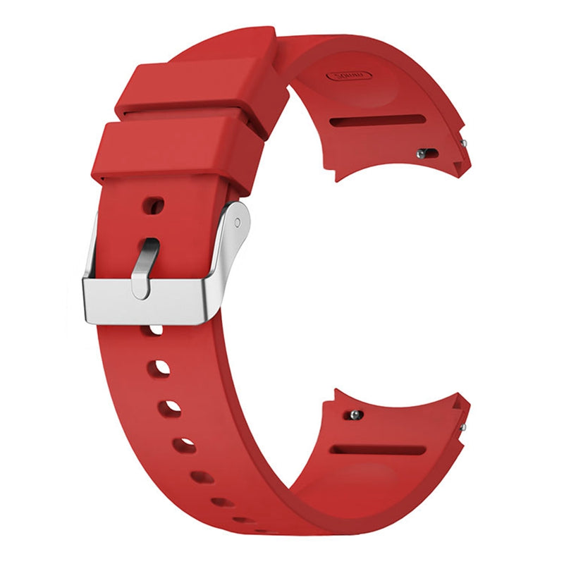For Samsung Galaxy Watch6 40mm 44mm Watch6 Classic 43mm 47mm Watch Band Silicone Strap with Silver Buckle
