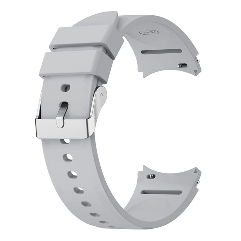 For Samsung Galaxy Watch6 40mm 44mm Watch6 Classic 43mm 47mm Watch Band Silicone Strap with Silver Buckle
