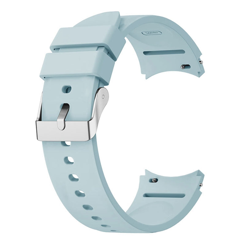 For Samsung Galaxy Watch6 40mm 44mm Watch6 Classic 43mm 47mm Watch Band Silicone Strap with Silver Buckle