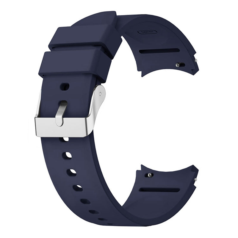 For Samsung Galaxy Watch6 40mm 44mm Watch6 Classic 43mm 47mm Watch Band Silicone Strap with Silver Buckle