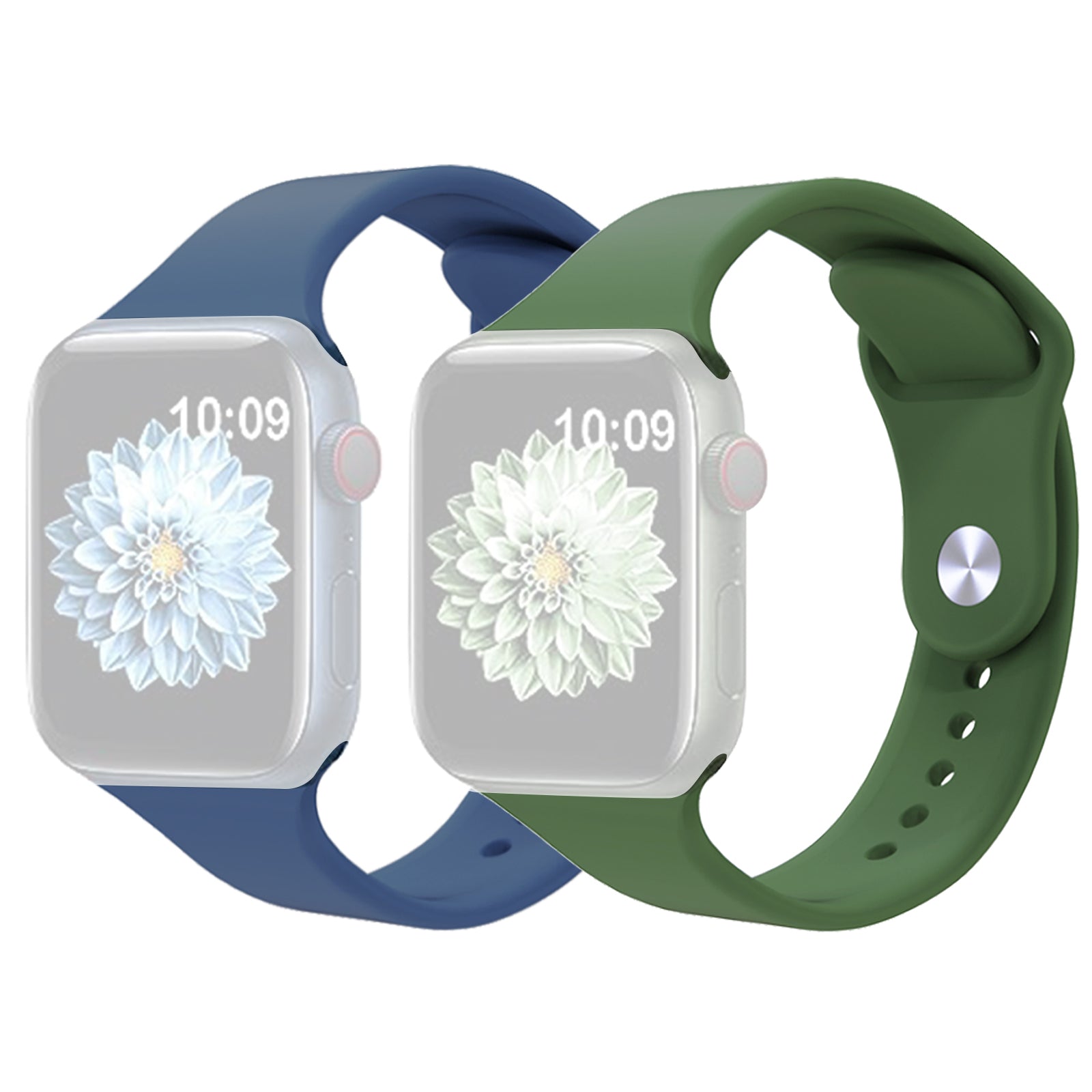 2pcs For Apple Watch Ultra 2 49mm Series 9 45mm SE (2023) 44mm Ultra 49mm 8 7 45mm 6 5 4 SE (2022) SE 44mm 3 2 1 42mm AW Adjustable Silicone Watch Bands Replacement Size M L