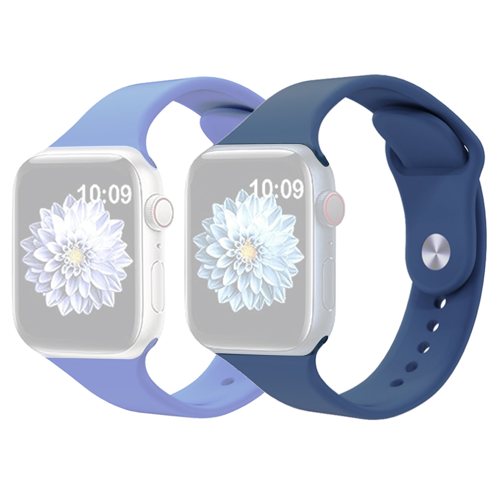 2pcs For Apple Watch Ultra 2 49mm Series 9 45mm SE (2023) 44mm Ultra 49mm 8 7 45mm 6 5 4 SE (2022) SE 44mm 3 2 1 42mm AW Adjustable Silicone Watch Bands Replacement Size M L