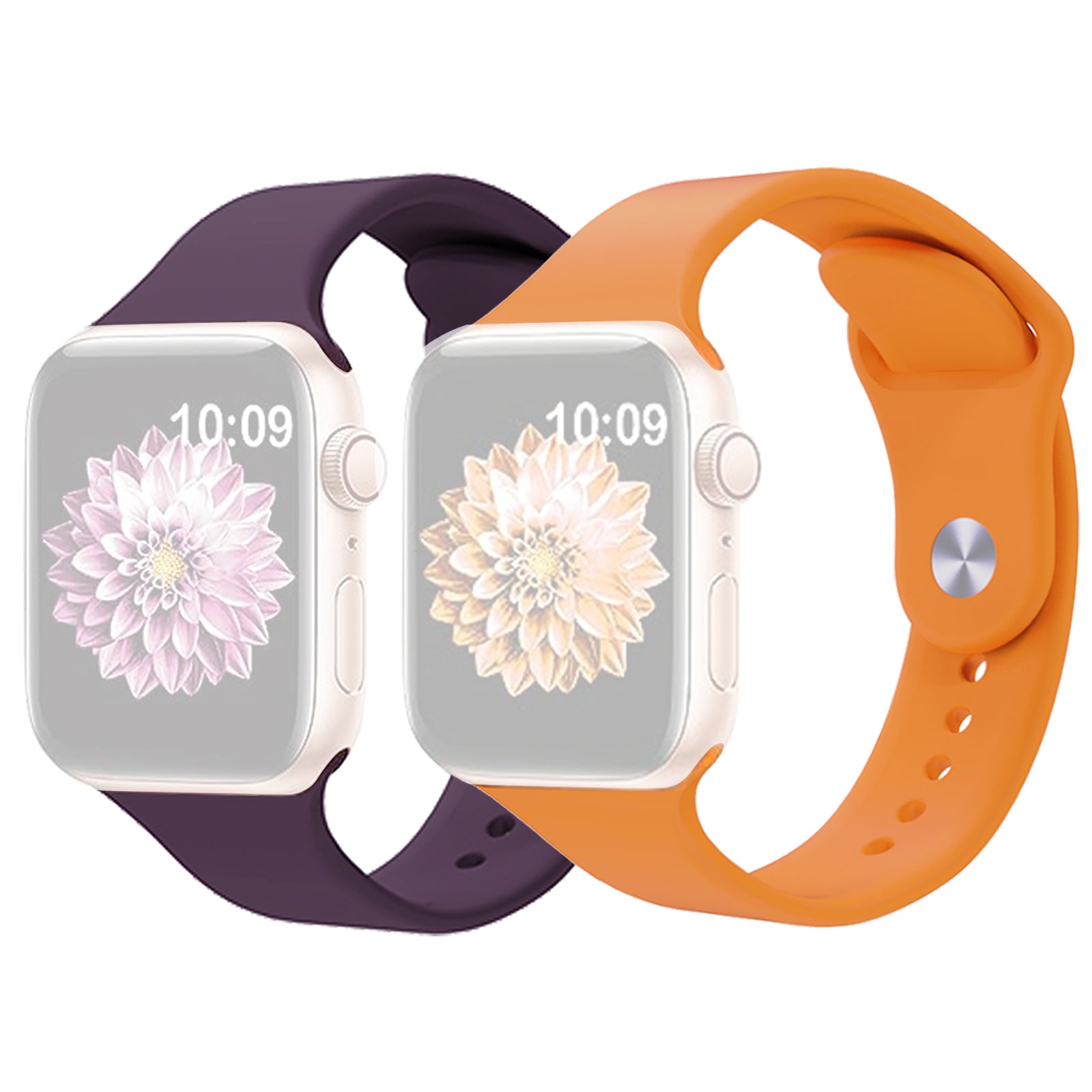 2pcs For Apple Watch Ultra 2 49mm Series 9 45mm SE (2023) 44mm Ultra 49mm 8 7 45mm 6 5 4 SE (2022) SE 44mm 3 2 1 42mm AW Adjustable Silicone Watch Bands Replacement Size M L