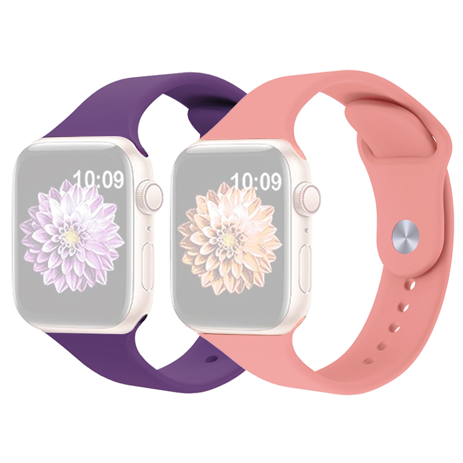 2Pcs Size M L AW Watch Band for Apple Watch Series 9 8 7 41mm 6 5 4 SE SE (2022) SE (2023) 40mm 3 2 1 38mm Silicone Wrist Strap