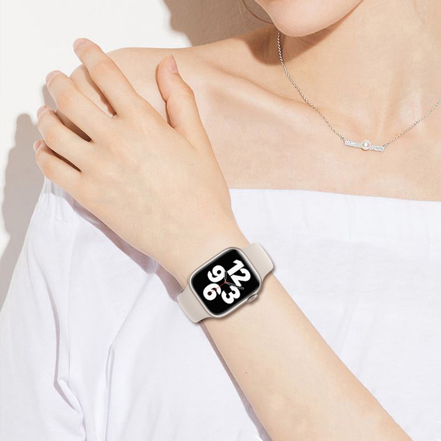 For Apple Watch 9 8 7 41mm SE SE (2022) SE (2023) 6 5 4 40mm 3 2 1 38mm AW 6pcs Adjustable Silicone Smart Watch Bands Size S M